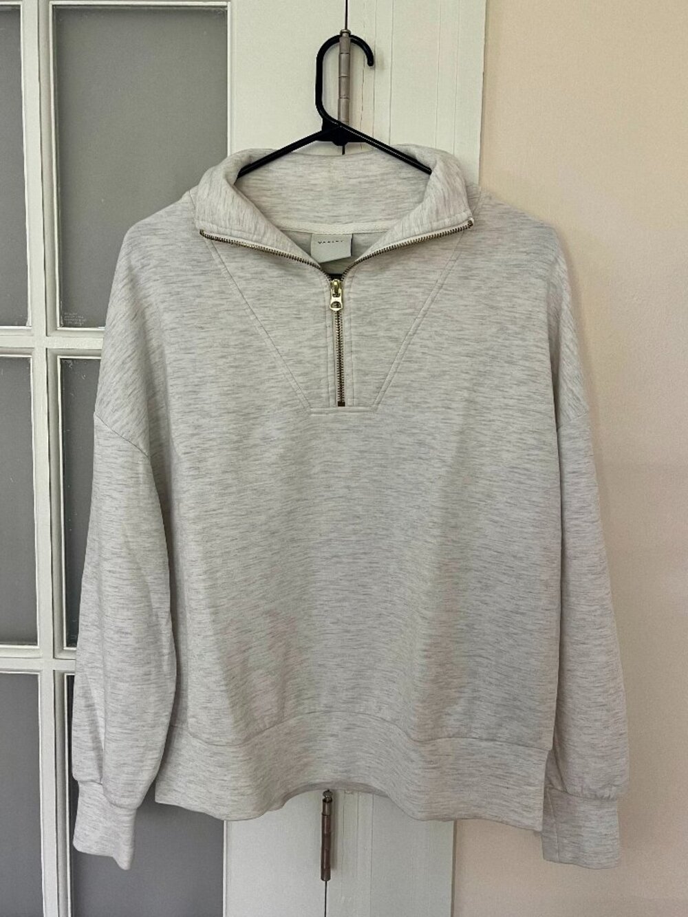 Varley Hawley Half-Zip Sweat - Ivory Marl - Picture 5 of 8